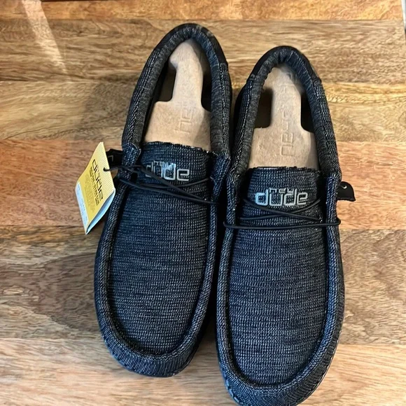 Hey Dude Shoes Mens Size 8 Wally Stretch Midnight Bunker Slip-On Canvas Shoes Heydude Wally Stretch Poly Midnight Bunker Casual Shoe  main image 4